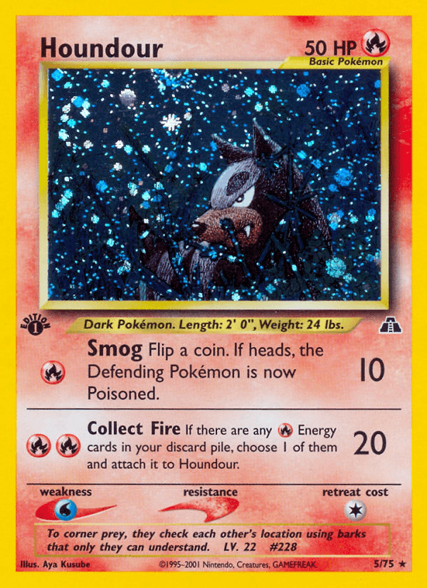Carta Houndour 5/75 do set Neo Discovery — Pokémon TCG | Bynx