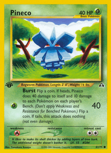 Carta Pineco 61/75 do set Neo Discovery — Pokémon TCG | Bynx