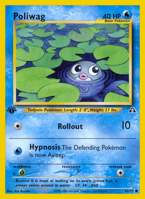 Carta Poliwag 62/75 do set Neo Discovery — Pokémon TCG | Bynx