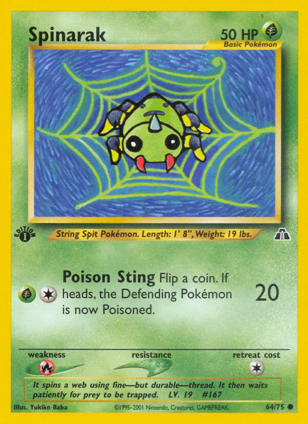Carta Spinarak 64/75 do set Neo Discovery — Pokémon TCG | Bynx