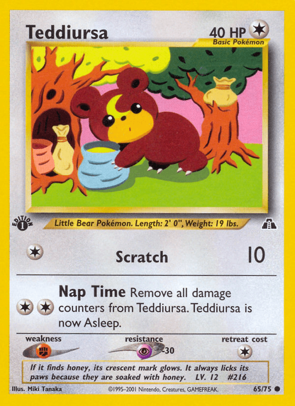 Carta Teddiursa 65/75 do set Neo Discovery — Pokémon TCG | Bynx