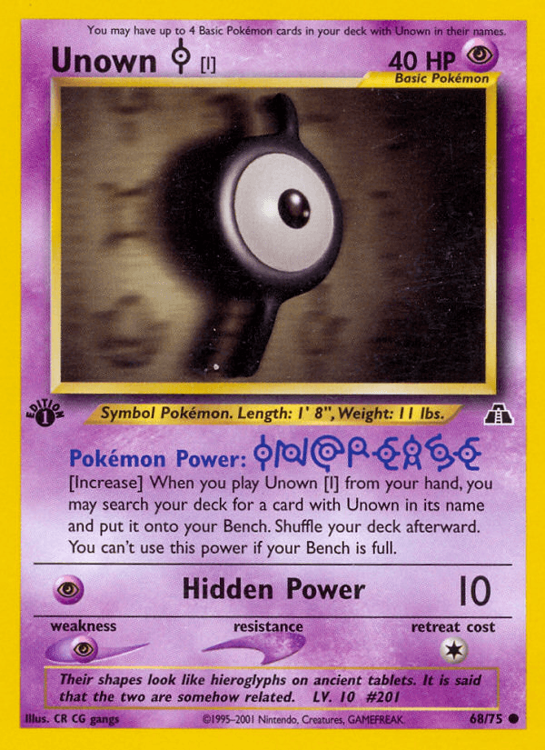 Carta Unown [I] 68/75 do set Neo Discovery — Pokémon TCG | Bynx