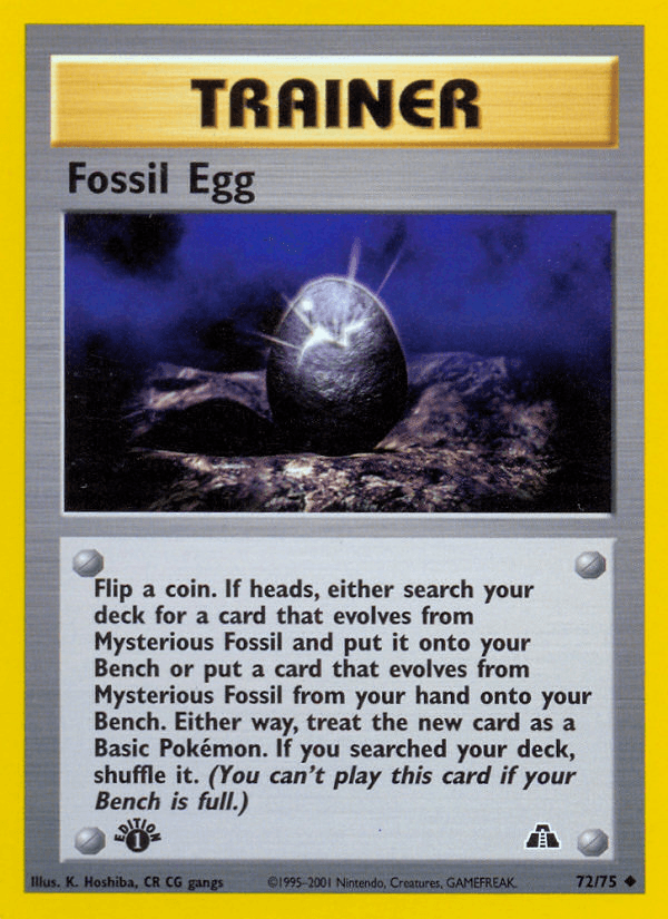 Carta Fossil Egg 72/75 do set Neo Discovery — Pokémon TCG | Bynx