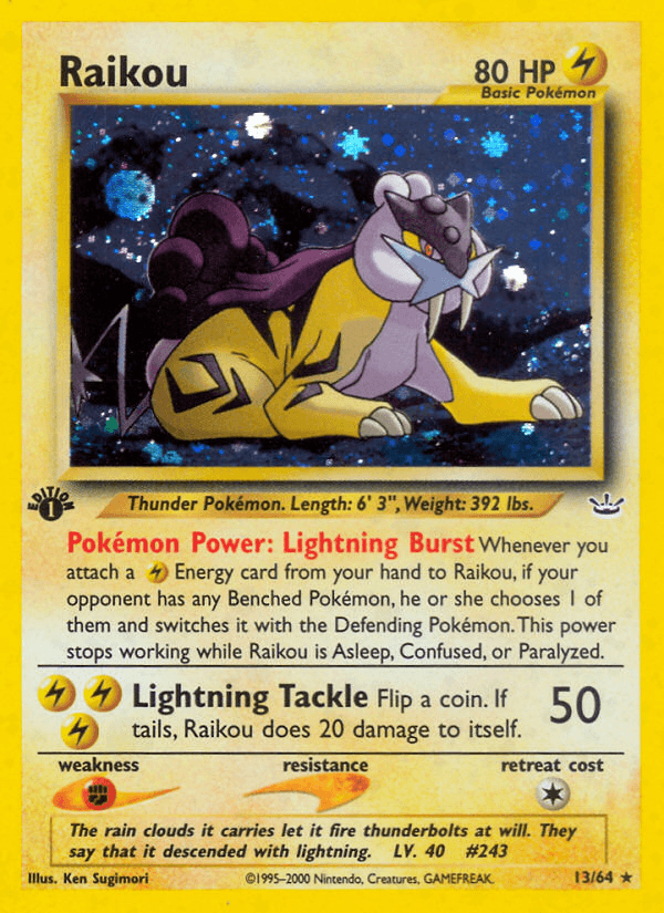 Carta Raikou 13/64 do set Neo Revelation — Pokémon TCG | Bynx