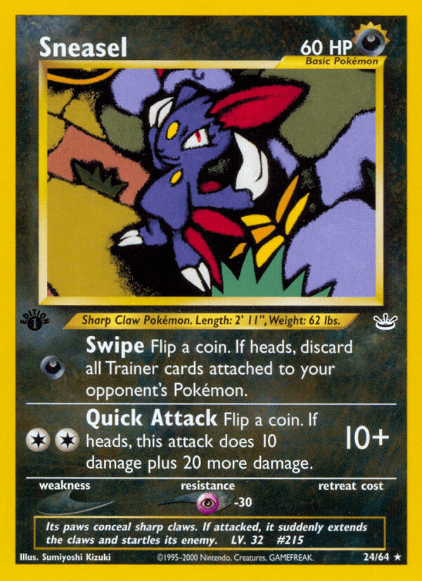Carta Sneasel 24/64 do set Neo Revelation — Pokémon TCG | Bynx