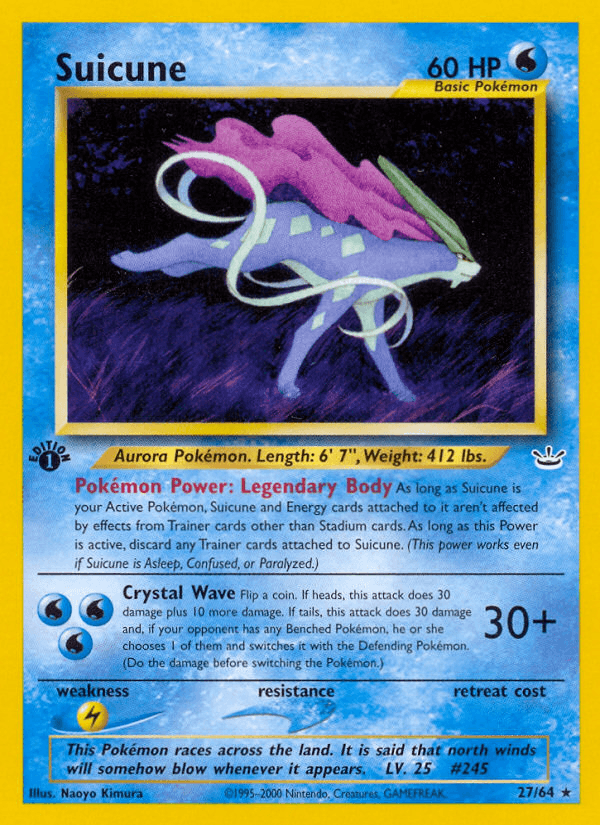 Carta Suicune 27/64 do set Neo Revelation — Pokémon TCG | Bynx