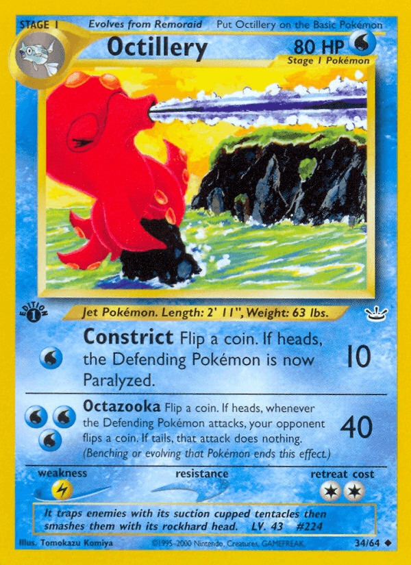 Carta Octillery 34/64 do set Neo Revelation — Pokémon TCG | Bynx