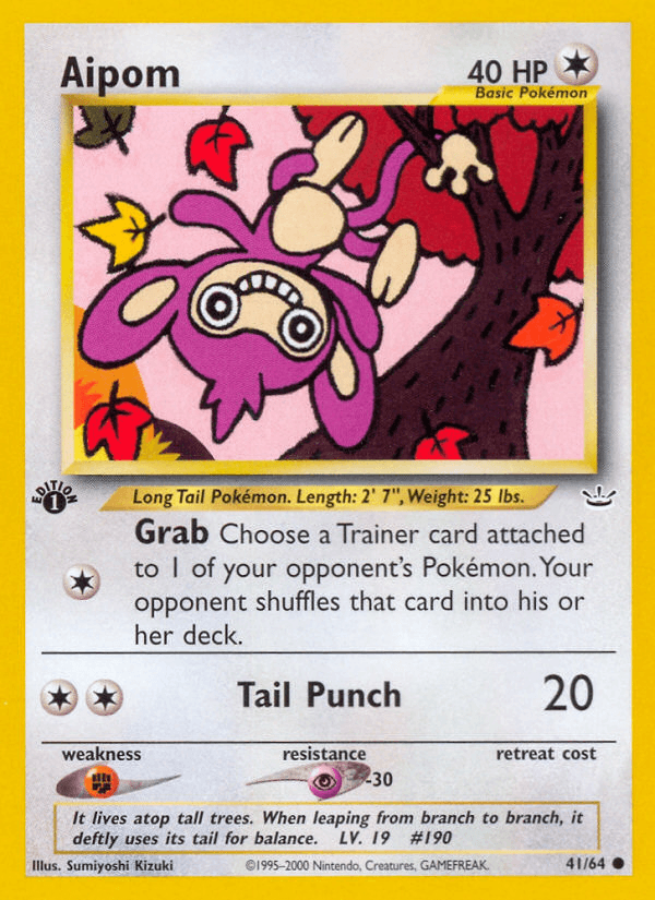 Carta Aipom 41/64 do set Neo Revelation — Pokémon TCG | Bynx
