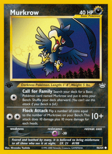 Carta Murkrow 46/64 do set Neo Revelation — Pokémon TCG | Bynx