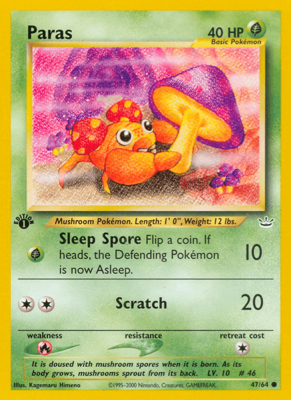 Carta Paras 47/64 do set Neo Revelation — Pokémon TCG | Bynx