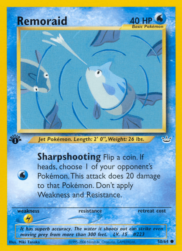 Carta Remoraid 50/64 do set Neo Revelation — Pokémon TCG | Bynx
