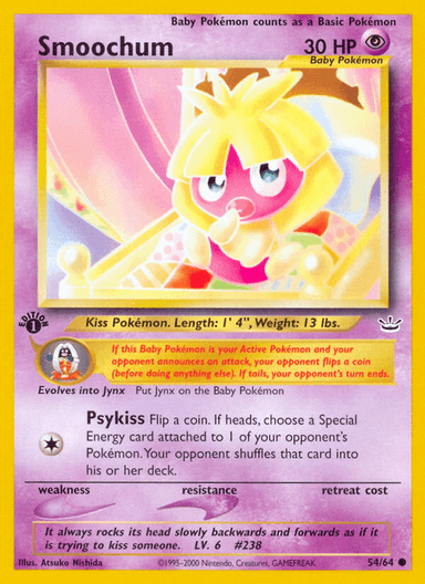 Carta Smoochum 54/64 do set Neo Revelation — Pokémon TCG | Bynx