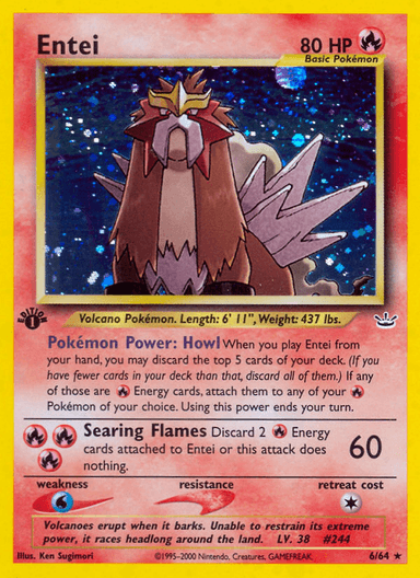 Carta Entei 6/64 do set Neo Revelation — Pokémon TCG | Bynx