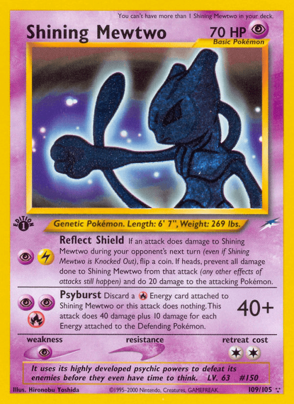 Carta Shining Mewtwo 109/105 do set Neo Destiny — Pokémon TCG | Bynx