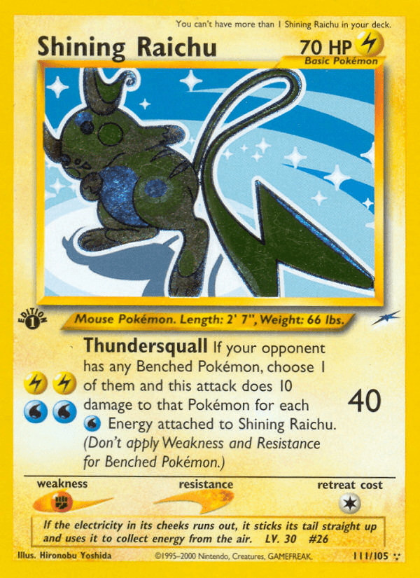 Carta Shining Raichu 111/105 do set Neo Destiny — Pokémon TCG | Bynx