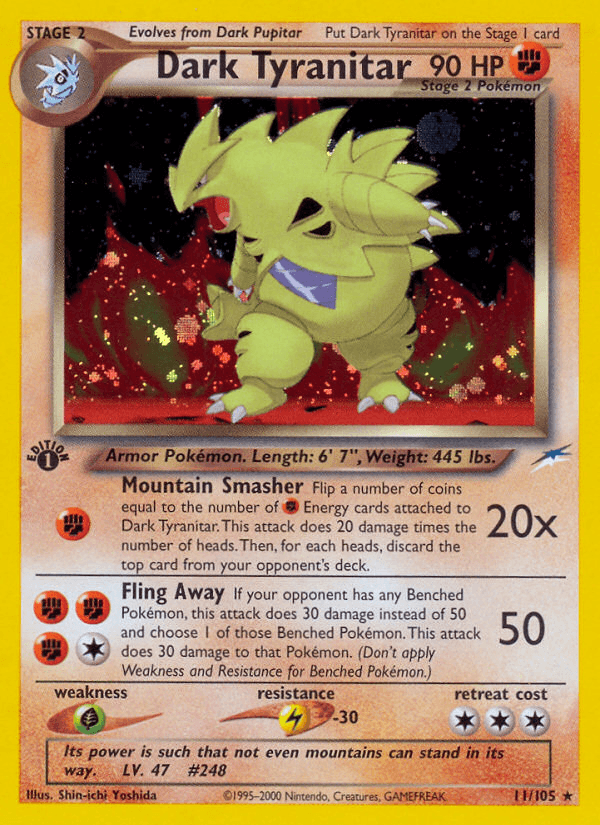 Carta Dark Tyranitar 11/105 do set Neo Destiny — Pokémon TCG | Bynx
