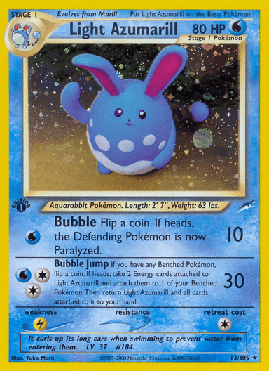 Carta Light Azumarill 13/105 do set Neo Destiny — Pokémon TCG | Bynx