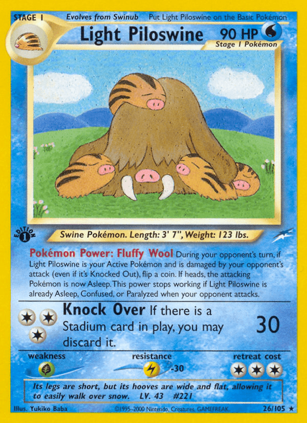Carta Light Piloswine 26/105 do set Neo Destiny — Pokémon TCG | Bynx