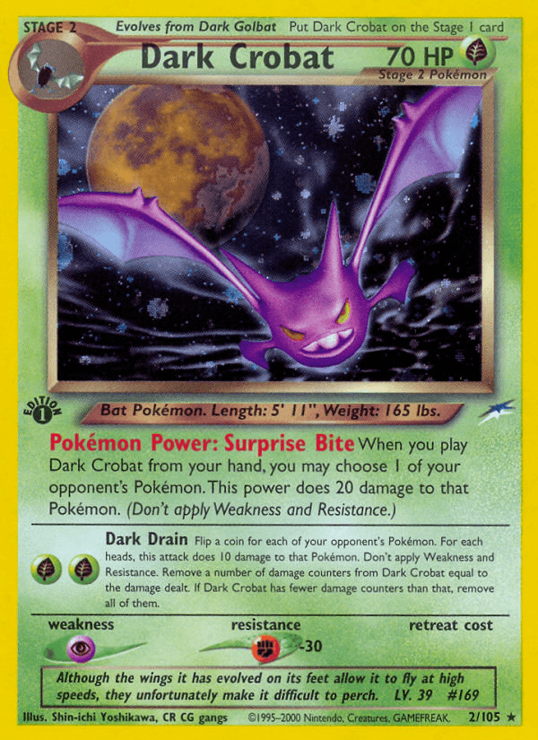Carta Dark Crobat 2/105 do set Neo Destiny — Pokémon TCG | Bynx