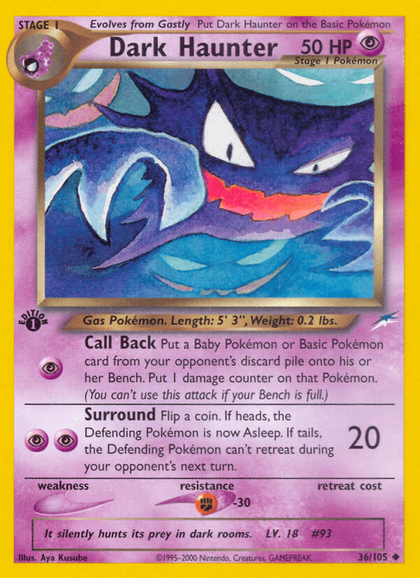Carta Dark Haunter 36/105 do set Neo Destiny — Pokémon TCG | Bynx