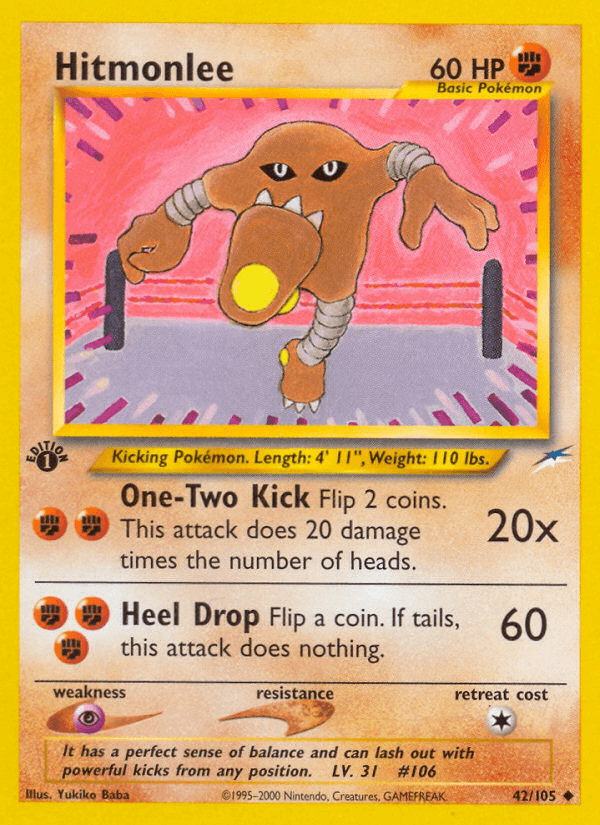 Carta Hitmonlee 42/105 do set Neo Destiny — Pokémon TCG | Bynx