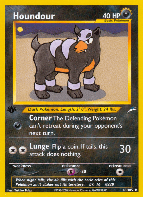 Carta Houndour 43/105 do set Neo Destiny — Pokémon TCG | Bynx