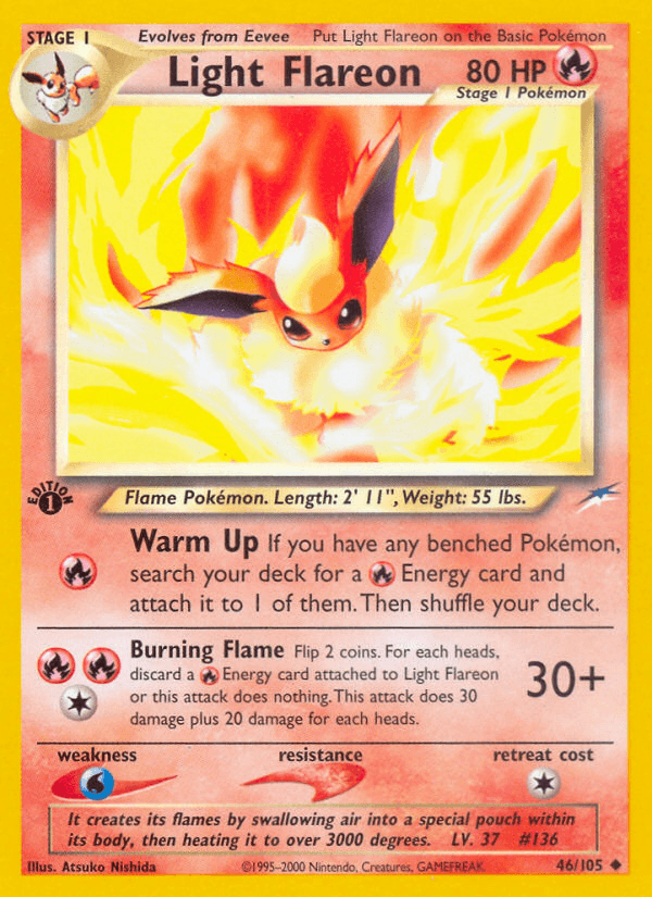 Carta Light Flareon 46/105 do set Neo Destiny — Pokémon TCG | Bynx
