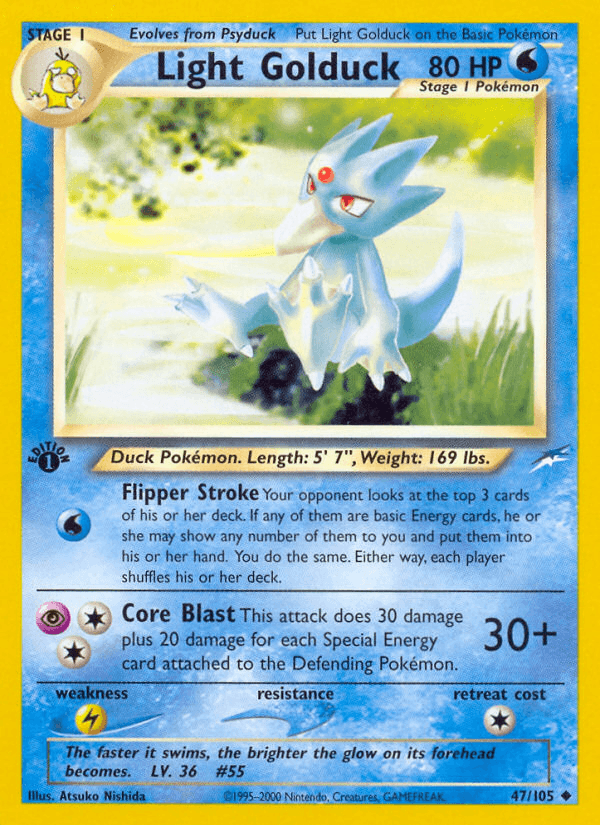 Carta Light Golduck 47/105 do set Neo Destiny — Pokémon TCG | Bynx