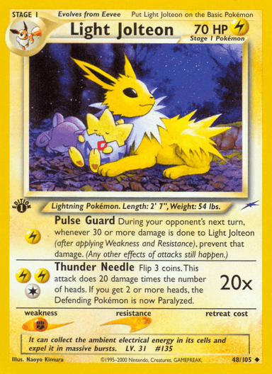 Carta Light Jolteon 48/105 do set Neo Destiny — Pokémon TCG | Bynx