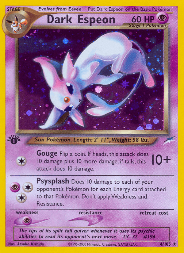 Carta Dark Espeon 4/105 do set Neo Destiny — Pokémon TCG | Bynx