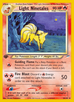 Light Ninetales 50 — Neo Destiny