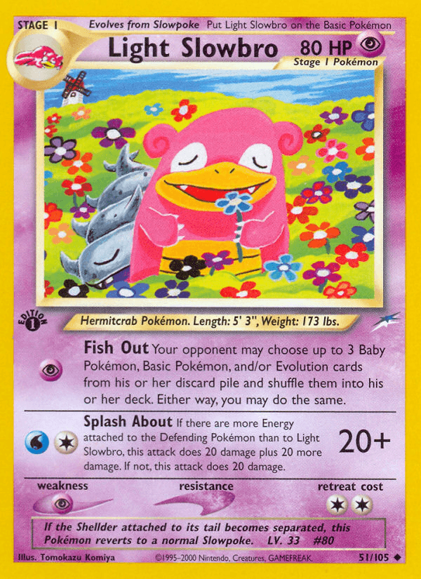 Carta Light Slowbro 51/105 do set Neo Destiny — Pokémon TCG | Bynx