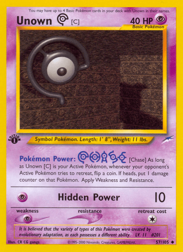 Carta Unown [C] 57/105 do set Neo Destiny — Pokémon TCG | Bynx