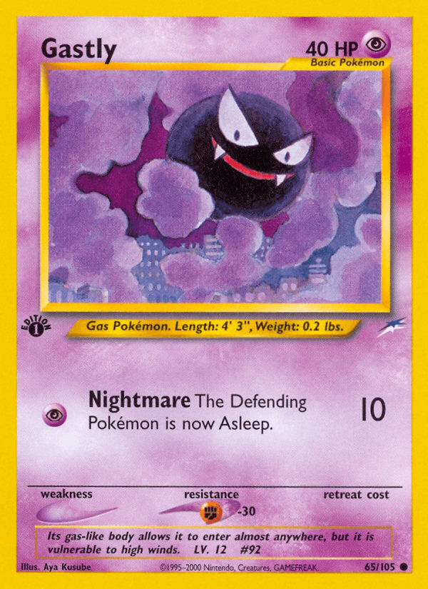 Carta Gastly 65/105 do set Neo Destiny — Pokémon TCG | Bynx