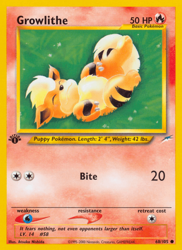 Carta Growlithe 68/105 do set Neo Destiny — Pokémon TCG | Bynx