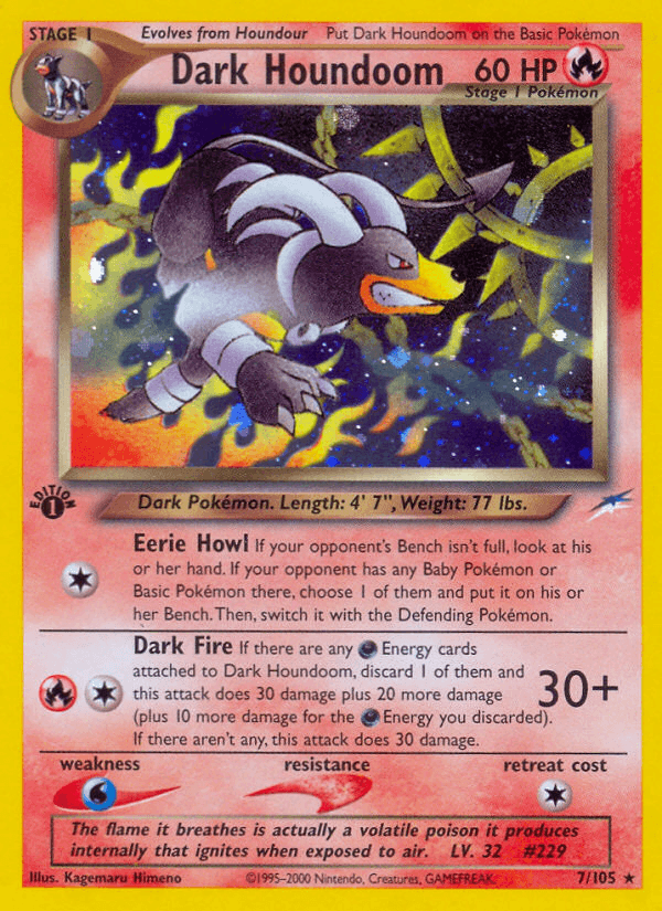 Carta Dark Houndoom 7/105 do set Neo Destiny — Pokémon TCG | Bynx