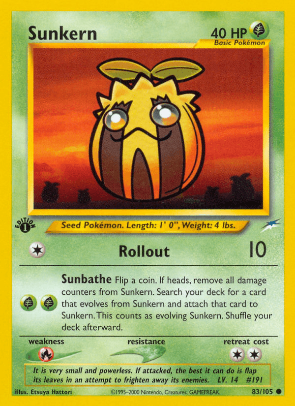 Carta Sunkern 83/105 do set Neo Destiny — Pokémon TCG | Bynx