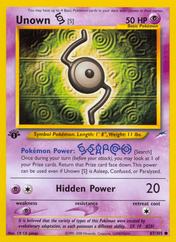 Carta Unown [S] 87/105 do set Neo Destiny — Pokémon TCG | Bynx