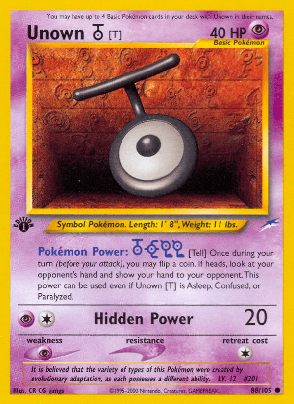 Carta Unown [T] 88/105 do set Neo Destiny — Pokémon TCG | Bynx