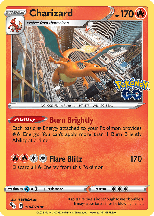 Carta Charizard 10/78 do set Pokémon GO — Pokémon TCG | Bynx