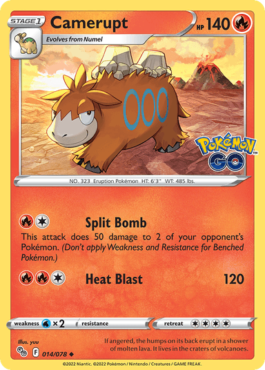 Carta Camerupt 14/78 do set Pokémon GO — Pokémon TCG | Bynx
