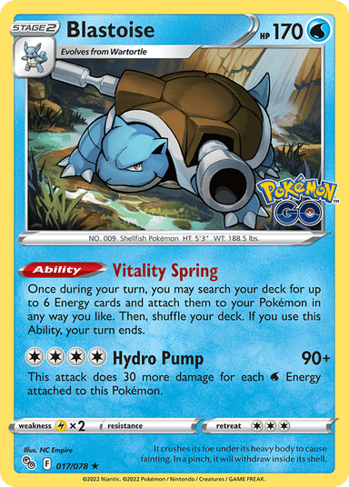 Carta Blastoise 17/78 do set Pokémon GO — Pokémon TCG | Bynx