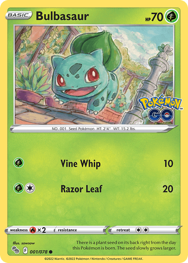 Carta Bulbasaur 1/78 do set Pokémon GO — Pokémon TCG | Bynx