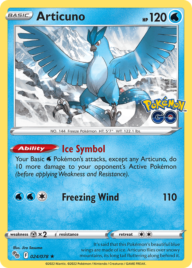 Carta Articuno 24/78 do set Pokémon GO — Pokémon TCG | Bynx