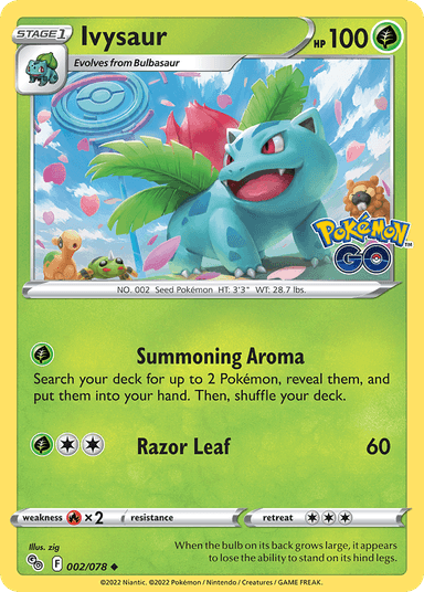 Carta Ivysaur 2/78 do set Pokémon GO — Pokémon TCG | Bynx