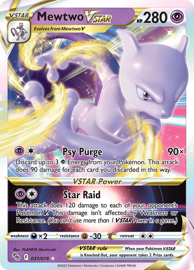 Carta Mewtwo VSTAR 31/78 do set Pokémon GO — Pokémon TCG | Bynx