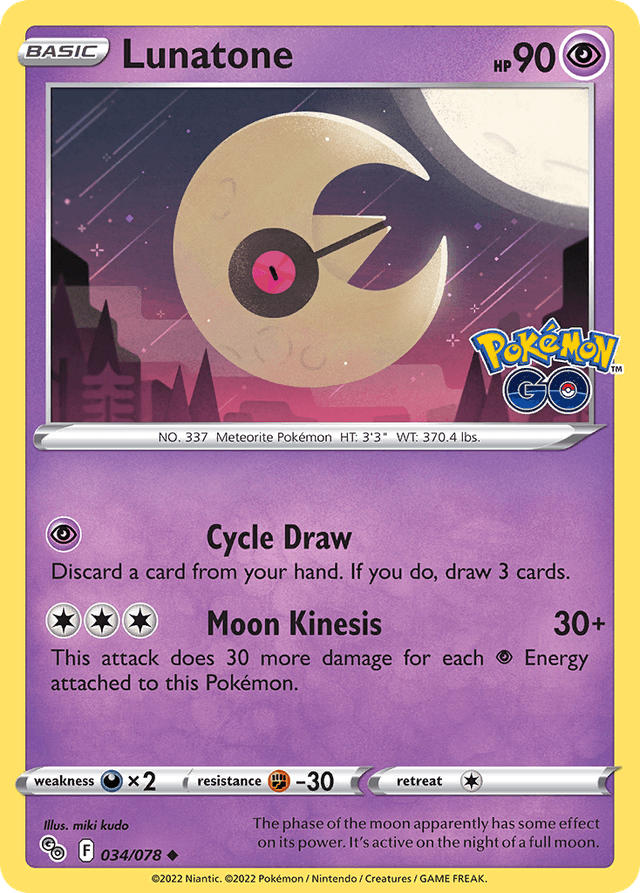Carta Lunatone 34/78 do set Pokémon GO — Pokémon TCG | Bynx