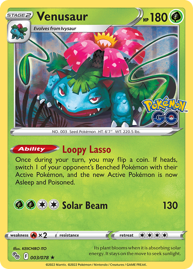 Carta Venusaur 3/78 do set Pokémon GO — Pokémon TCG | Bynx