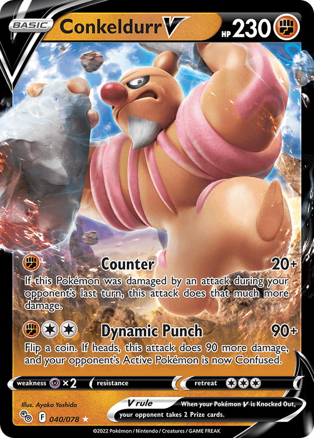 Carta Conkeldurr V 40/78 do set Pokémon GO — Pokémon TCG | Bynx