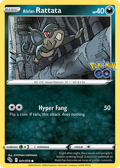 Carta Alolan Rattata 41/78 do set Pokémon GO — Pokémon TCG | Bynx